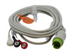 ECG/EKG 1 PIECE Cable with 3 leads Spacelabs Ultraview monitor