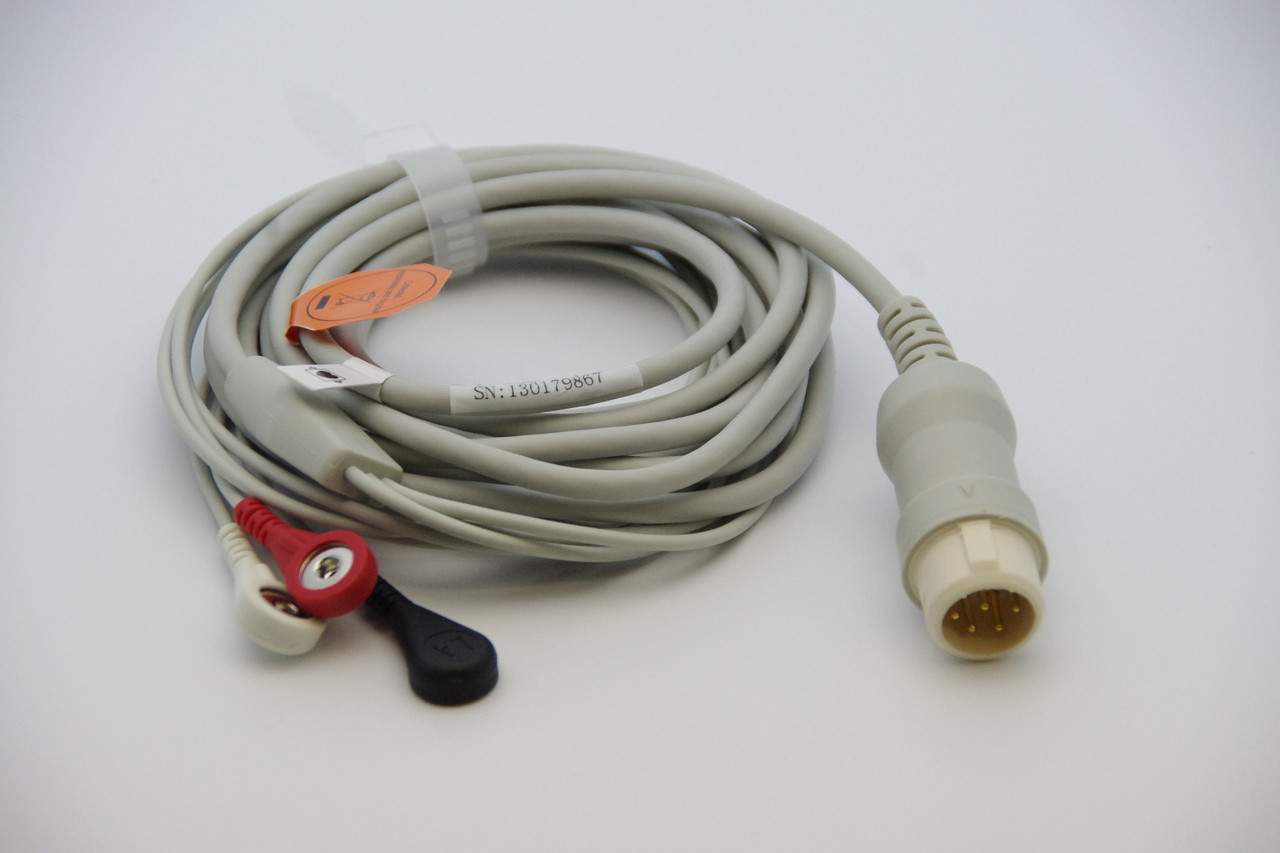 ECG Cable EKG 8 pins 3 Leads Snap Philips H/P Viridia Merlin