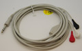 6.35MM 1/4" PHONO JACK 3 LEADS ECG CABLE FOR LIFEPAK 2, 3, 33 ETC. 