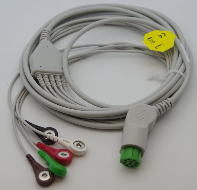 1 PIECE Cable with 5 leads Datex Ohmeda GE S5 (green connector , without resistor)