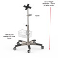 Medical Grade Tablet iPad holder rolling roll stand small wheel 