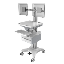 foot control computer trolley- height adjustable