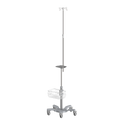  Medical Grade  rolling roll stand, Metal base , With small tray and cable hooks for 
