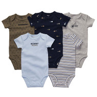 Carters - 5-pk short-sleeve bodysuits: Blue&Navy