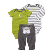 Carters - 3pc Turn Me Around Set For Boys: Gray Puppy 12M