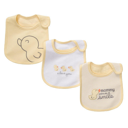 White Bib For Babies With Yellow Logo