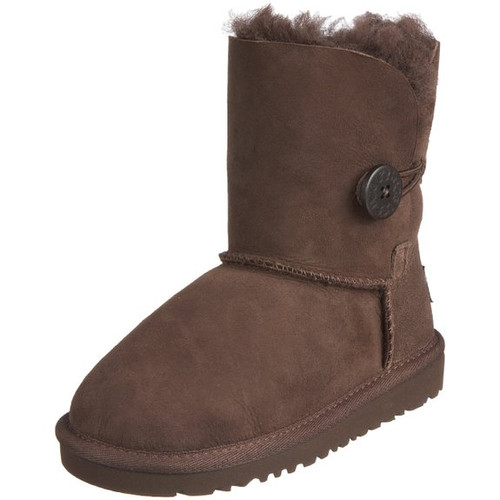 UGG Australia Infants' and Kids' Bailey Button Shearling Boots - Chocolate