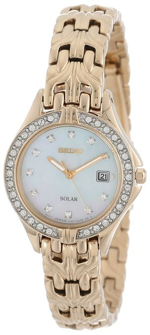 Seiko Women s SUT086 Excelsior Solar Swarovski Crystals Japanese Quartz Watch