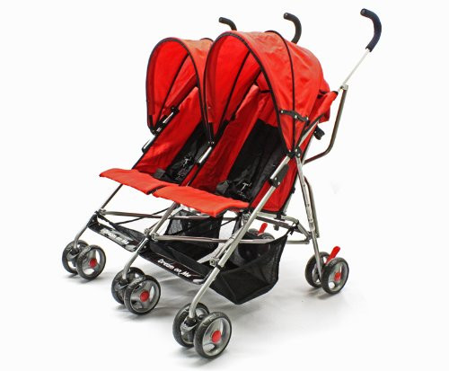 Dream On Me Double Twin Stroller Red For Moms