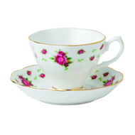 Royal Albert New Country Roses Formal Vintage Teacup and Saucer Boxed Set, White 