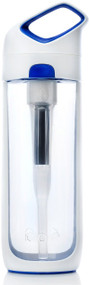 KOR Nava BPA Free 650ml Filter Water Bottle, White Blue