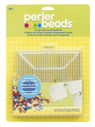 Perler Beads Clear Square Pegboards 4 Pack