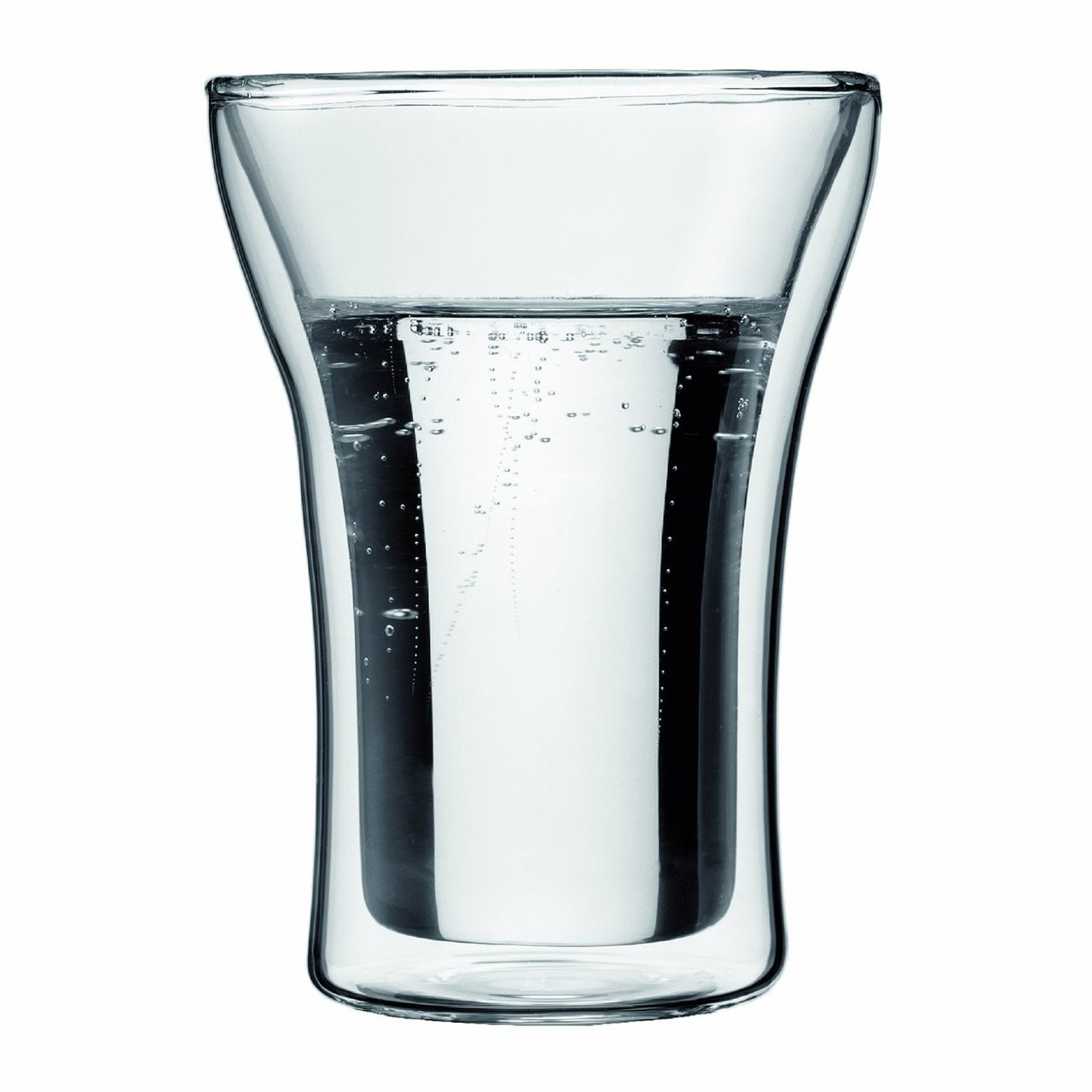 Bodum Canteen Glass Mug, Double-Wall Insulated Glass, Clear, 13.5 Ounce, (2  Glasses)