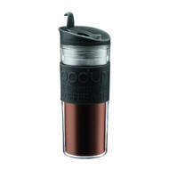 Bodum Insulated Plastic Travel Mug, 0.45-Liter, 15-Ounce, Black