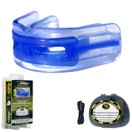 Brain-Pad LoPro+ Double Laminated Strap/Strapless Combo in one Mouthguard, Blue