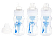 Dr. Brown's BPA Free Polypropylene Natural Flow Wide Neck Bottle, 8 Ounce, 3 Count