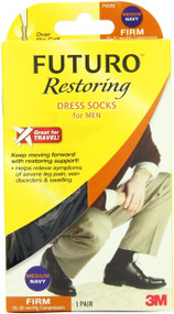 Futuro Restoring Dress Socks for Men, Black, Medium, Firm (20-30 mm/Hg)