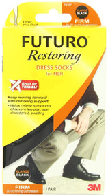 Futuro Restoring Dress Socks for Men, Black, Extra Large, Firm (20-30 mm/Hg)