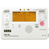 Korg TM50PW Instrument Tuner and Metronome, White