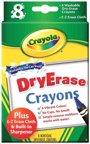 Crayola Large Dry Erase Crayons, 8 count (98-5200)