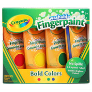 Crayola 4ct Washable Fingerpaints Primary (Bold, primary colors in red, blue, yellow, and green)