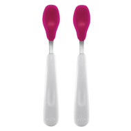 OXO Tot Feeding Spoon Set with Soft Silicone, Pink