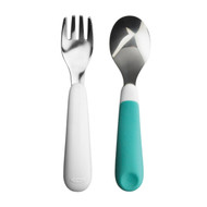 OXO Tot Fork and Spoon Set, Aqua