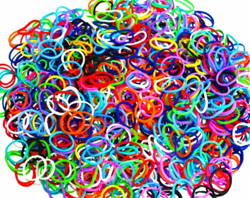 600 Latex-Free Rainbow Loom Band Refills and 24 Clips - For Moms