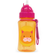 Skip Hop Zoo Straw Bottle, Orange Cat, 12oz