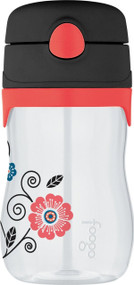 Thermos FOOGO Phases Straw Bottle, Poppy Patch Design, 11 Ounce