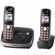 Panasonic KX-TG6512B DECT 6.0 PLUS Expandable Digital Cordless Phone System, Black, 2 Handsets 