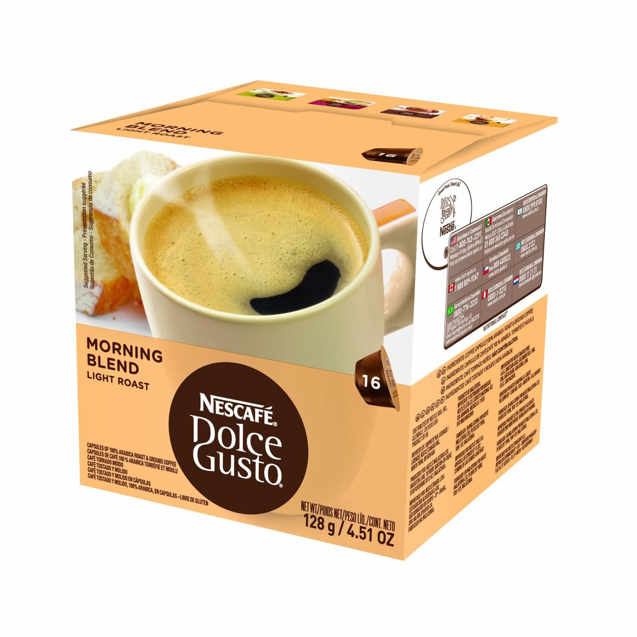 Nescafe Dolce Gusto Skinny Cappuccino Coffee Pods, 16 Capsules - 161g 