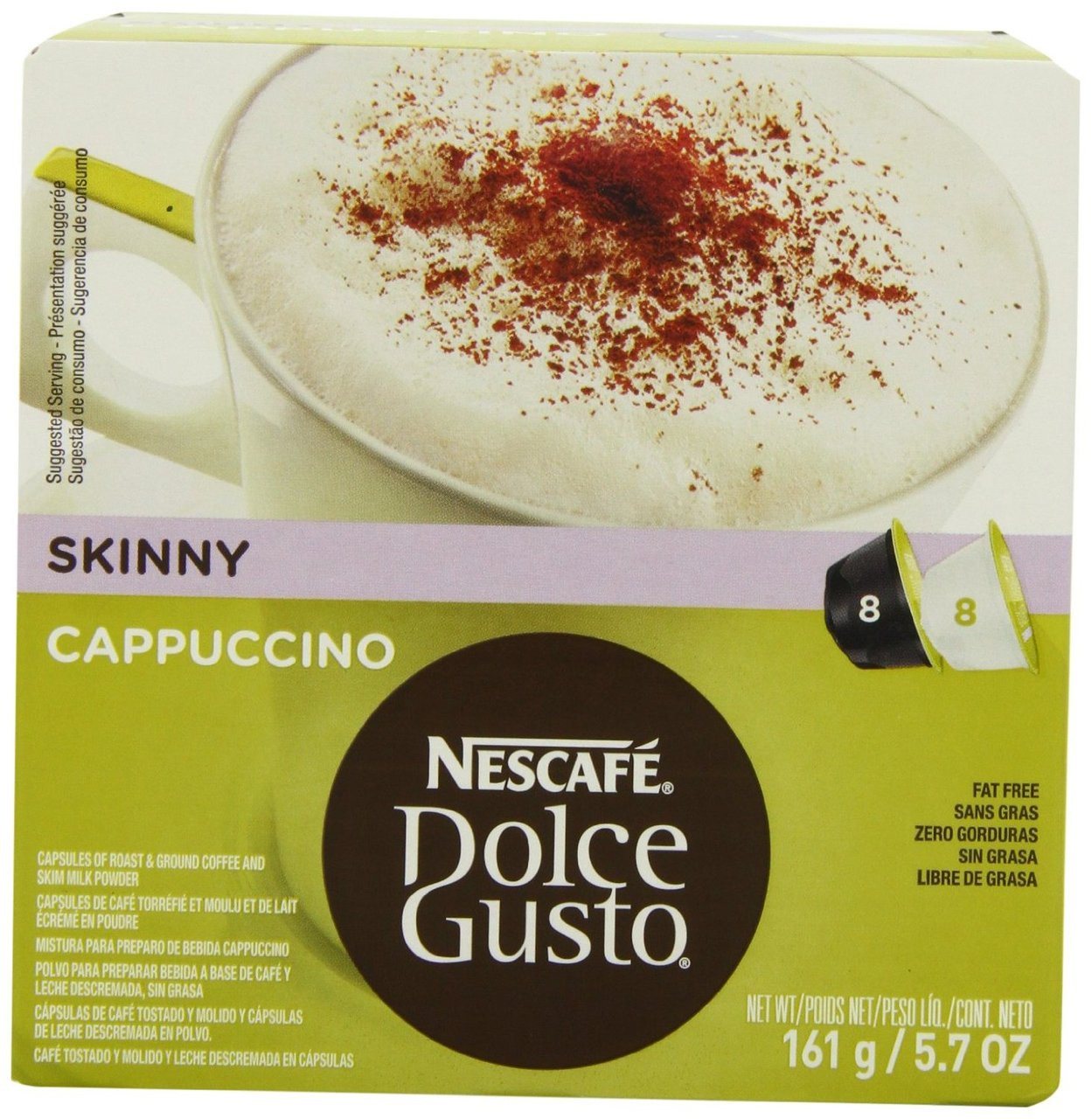Nescafe Dolce Gusto Capsules, Skinny Cappuccino, 16 ct : Grocery & Gourmet  Food 