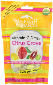YumEarth Organic Vitamin C Drops, Citrus Grove, 3.3 Ounce Pouches (Pack of 6)