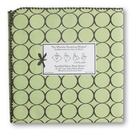 SwaddleDesigns Ultimate Receiving Blanket, Brown Mod Circles, Lime
