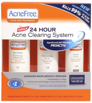 AcneFree Clear Skin System, 3-Step Kit (Purifying Cleanser, Renewing Toner, Repair Lotion)