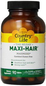 Country Life Maxi Hair Time Release, 90-Tablet