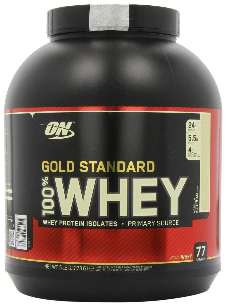 Optimum Nutrition 100% Whey Gold Standard Protein, Vanilla Ice Cream - 2 lb tub