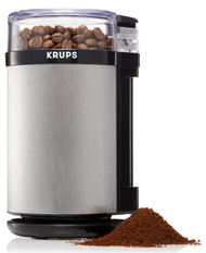 KRUPS GX4100 Electric Spice Herbs and Coffee Grinder with Stainless Steel Blades and Housing, Grey 