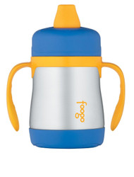 Thermos FOOGO Phases Stainless Steel Sippy Cup, 7 Ounce, Blue/Yellow 