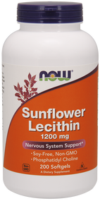 NOW Foods Sunflower Lecithin, 1,200 mg 200 sg 2313