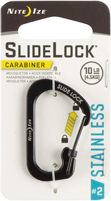 SlideLock® Carabiner Stainless Steel #2 - Black