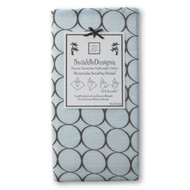 Swaddle Designs Marquisette Swaddling Blanket - Pastel Blue with Brown Mod Circles (Not Flannel)