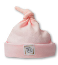 SwaddleDesigns - Knotted Hat - Pastel with Mocha Logo - Newborn