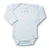 Swaddle Designs Long Sleeve Bodysuit - Pastel Blue with Mocha Dots - 6 to 12 Months