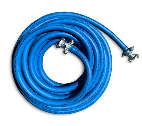 Air Compressor Hose - 20m x 20mm H/D Rubber - Claw Coupling End