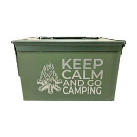 Laser Engraved "Veteran"Grade 1 30 Cal Ammo Cans - Keep Calm Go Camping