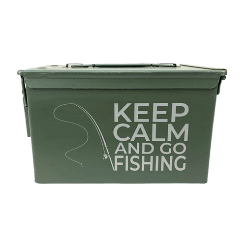 Laser Engraved "Veteran"Grade 1 30 Cal Ammo Cans - Keep Calm Go Fishing