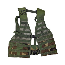 Fighting Load Carrier Vest Woodland Camo - Previously Issued - NSN: 8465-01-532-2302