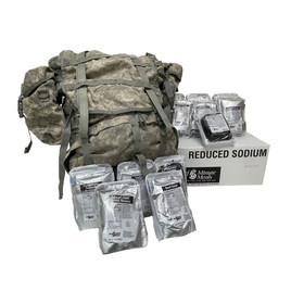 Rucksack with Frame MOLLE II ACU Digital (Used) W/1 CASE OF 5 MINUTE CHEF MEALS
